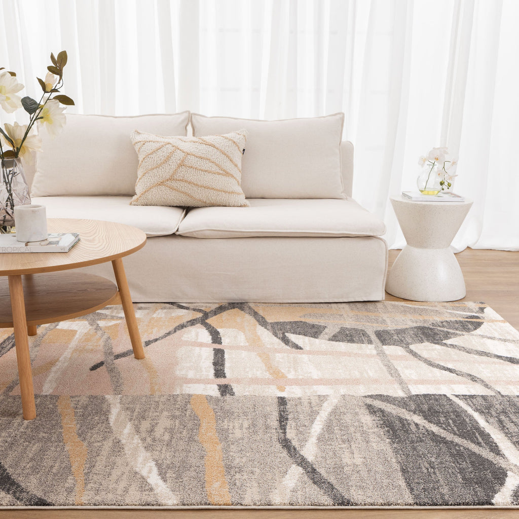 Clara Watercolour Splash Multi Rug - C102 styled with furniture