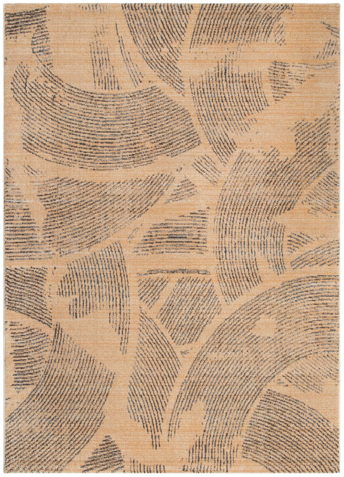 Clara Abstract Paintbrush Gold Rug - C104 – view 2