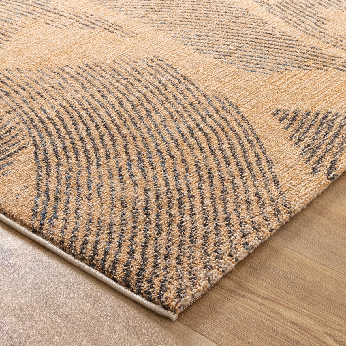 Clara Abstract Paintbrush Gold Rug - C104 – view 3