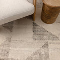 Cassian Flecks Beige Wool Rug - CASS03 styled with furniture