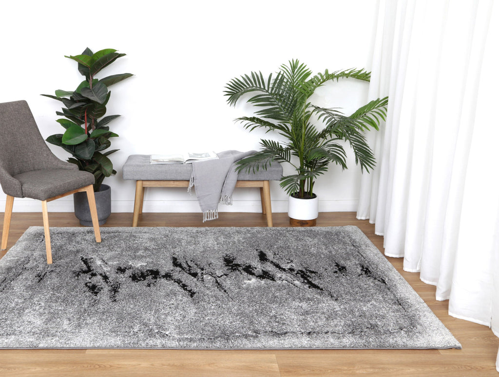 Chelsea Geode Grey Plush Rug - 20258 995 styled with furniture