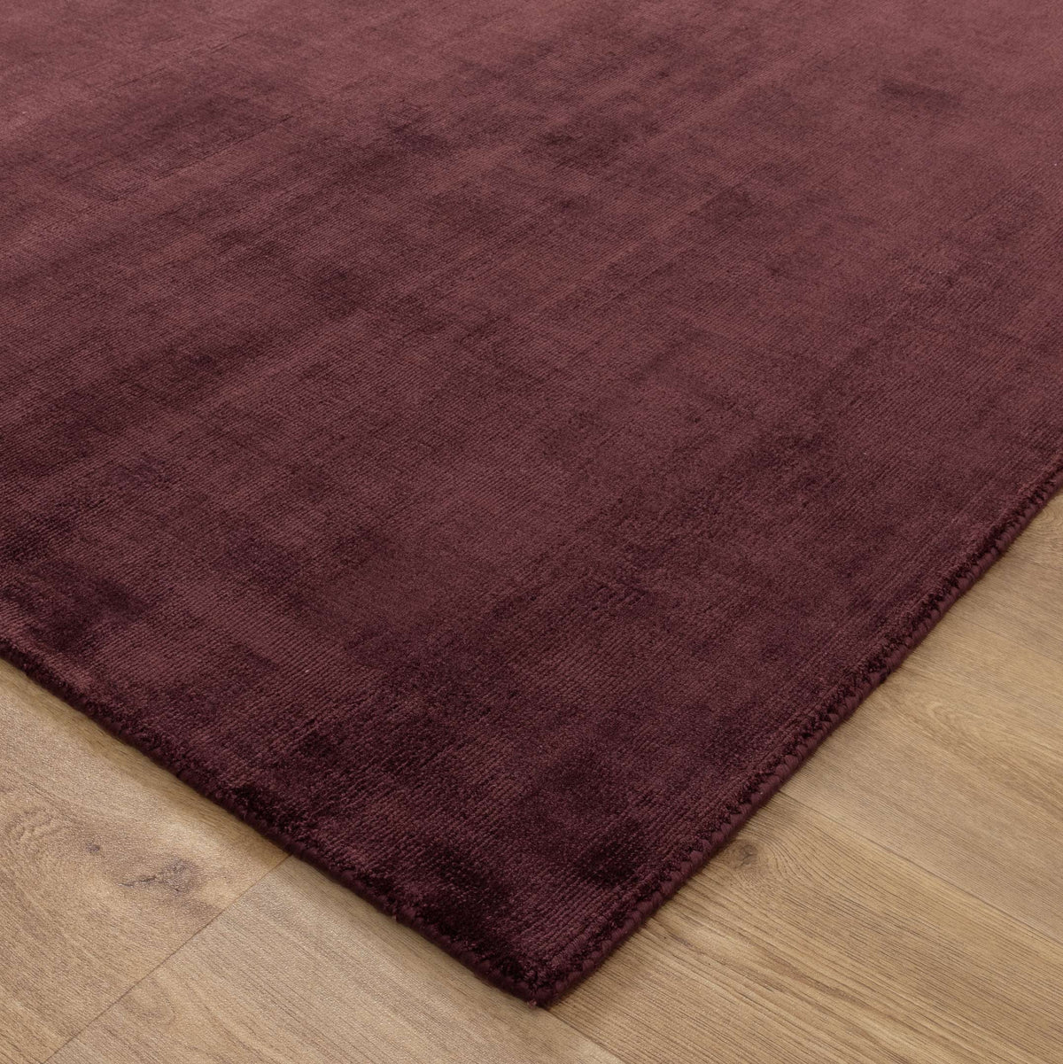 Reverie Chocolate Cherry Viscose Rug – view 3