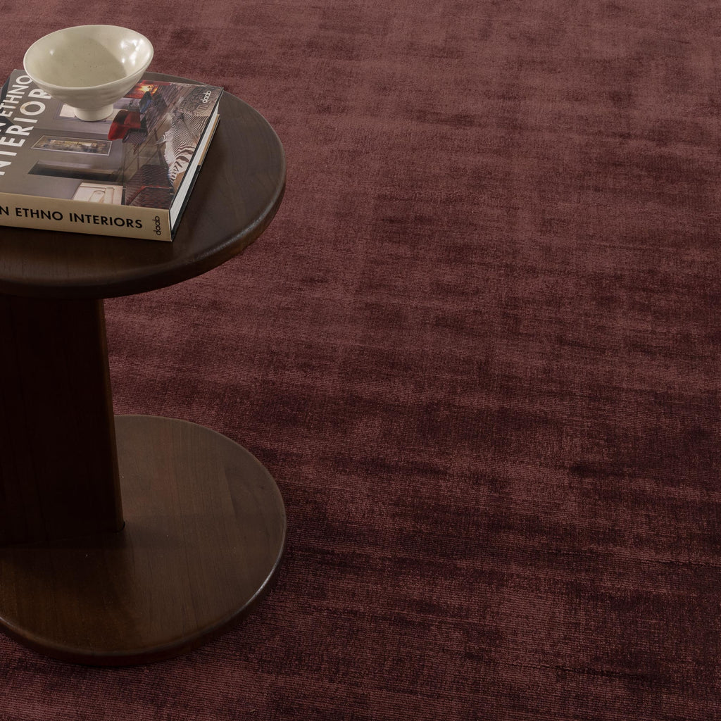 Reverie Chocolate Cherry Viscose Rug – view 5
