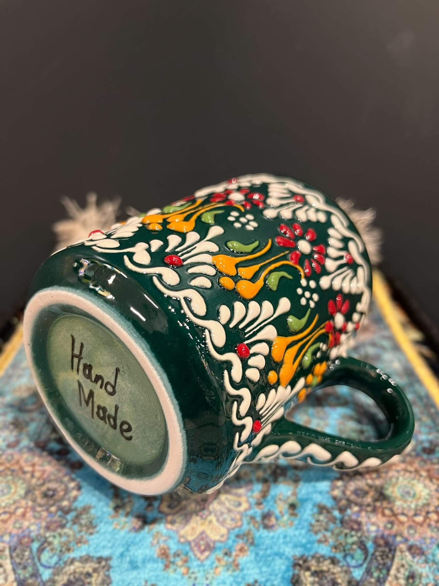 Ceramic Mug Dark Green Colourful