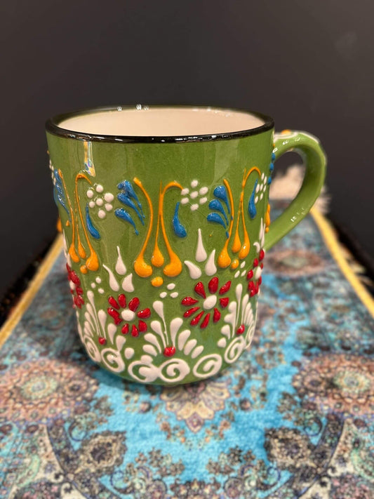 Ceramic Mug Green Colourful-Elevate your daily coffee or tea experience with our Ceramic Mug. Crafted with premium, safe materials, this mug features an ergonomic handle, classic design, and easy maintenance. Ideal for hot or cold beverages, it's a stylis
