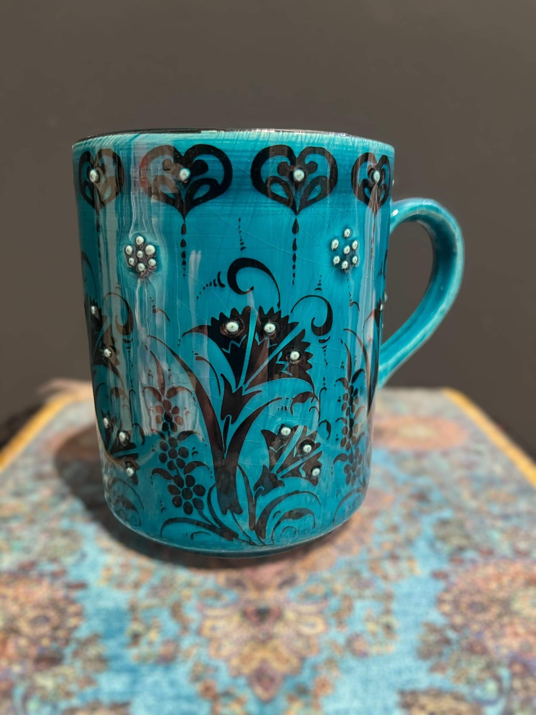 Ceramic Mug Teal-Elevate your daily coffee or tea experience with our Ceramic Mug. Crafted with premium, safe materials, this 12-ounce mug features an ergonomic handle, classic design, and easy maintenance. Ideal for hot or cold beverages, it's a stylish