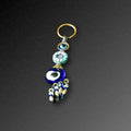 Circular Evil Eye Keyring (Aqua)