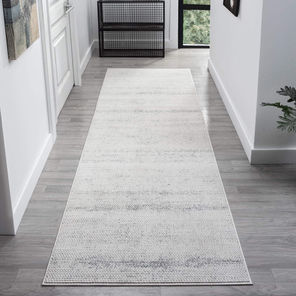 Cloud Hallway Runner Rug with plush, non-shed pile and all-side binding. Power-loomed in Türkiye for durable, easy-care style in busy corridors.