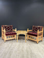 Authentic Coffee Table Set Diamond-Maroon    