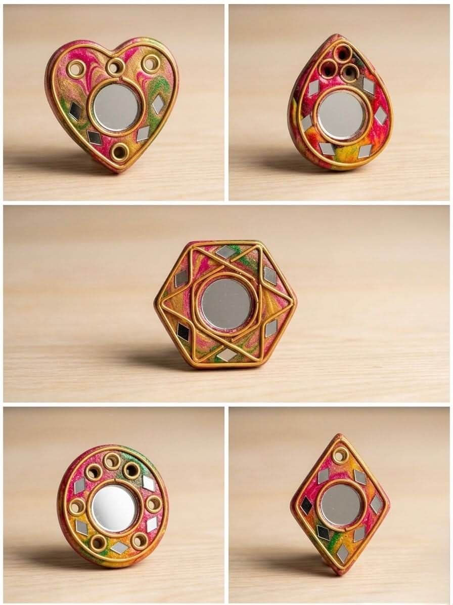 Colourful Mirror Incense Holder 4x5cm