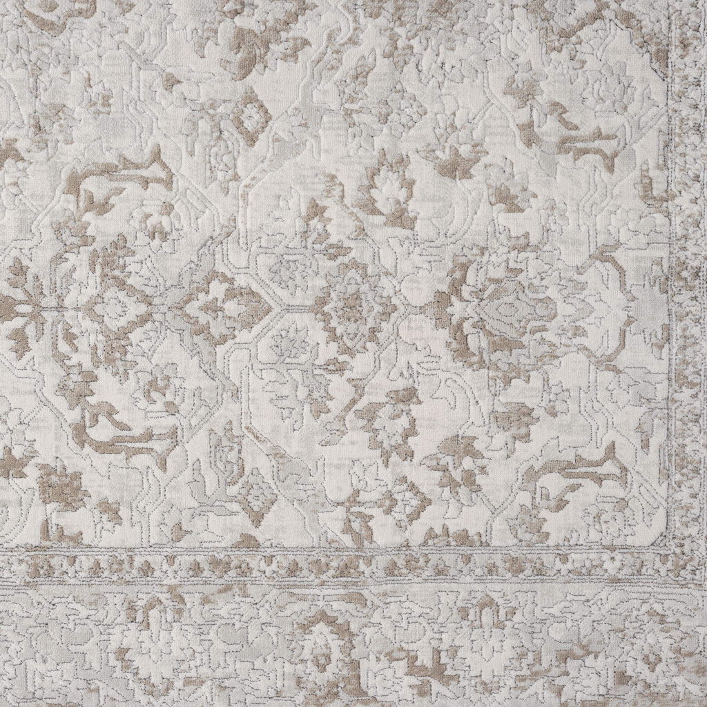 Cream Area Rug with plush, non-shed pile and all-side binding. Power-loomed in Türkiye for durable, easy-care elegance in modern living spaces