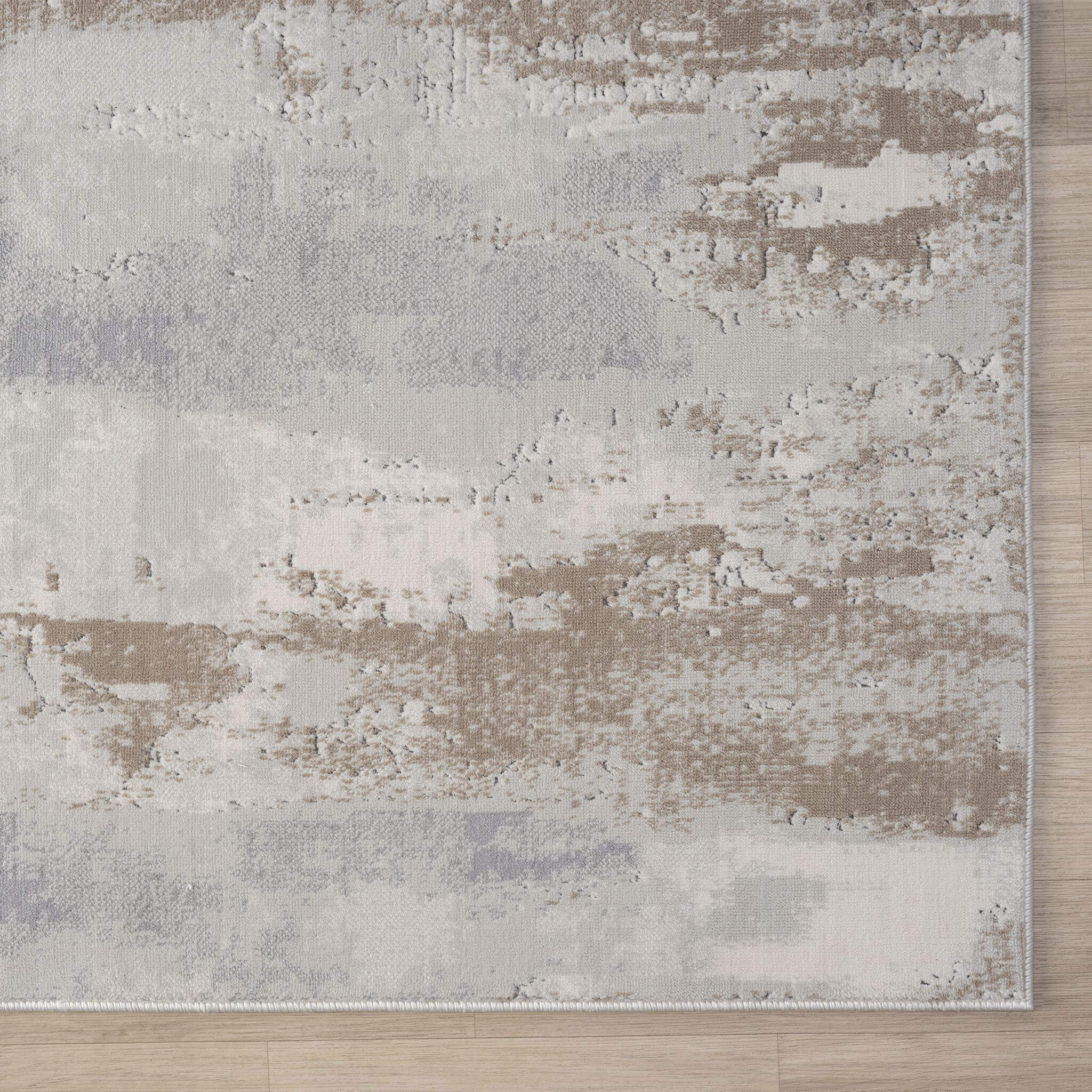 Cream Area Rug with plush, non-shed pile and all-side binding. Power-loomed in Türkiye for durable, easy-care elegance in modern living spaces.