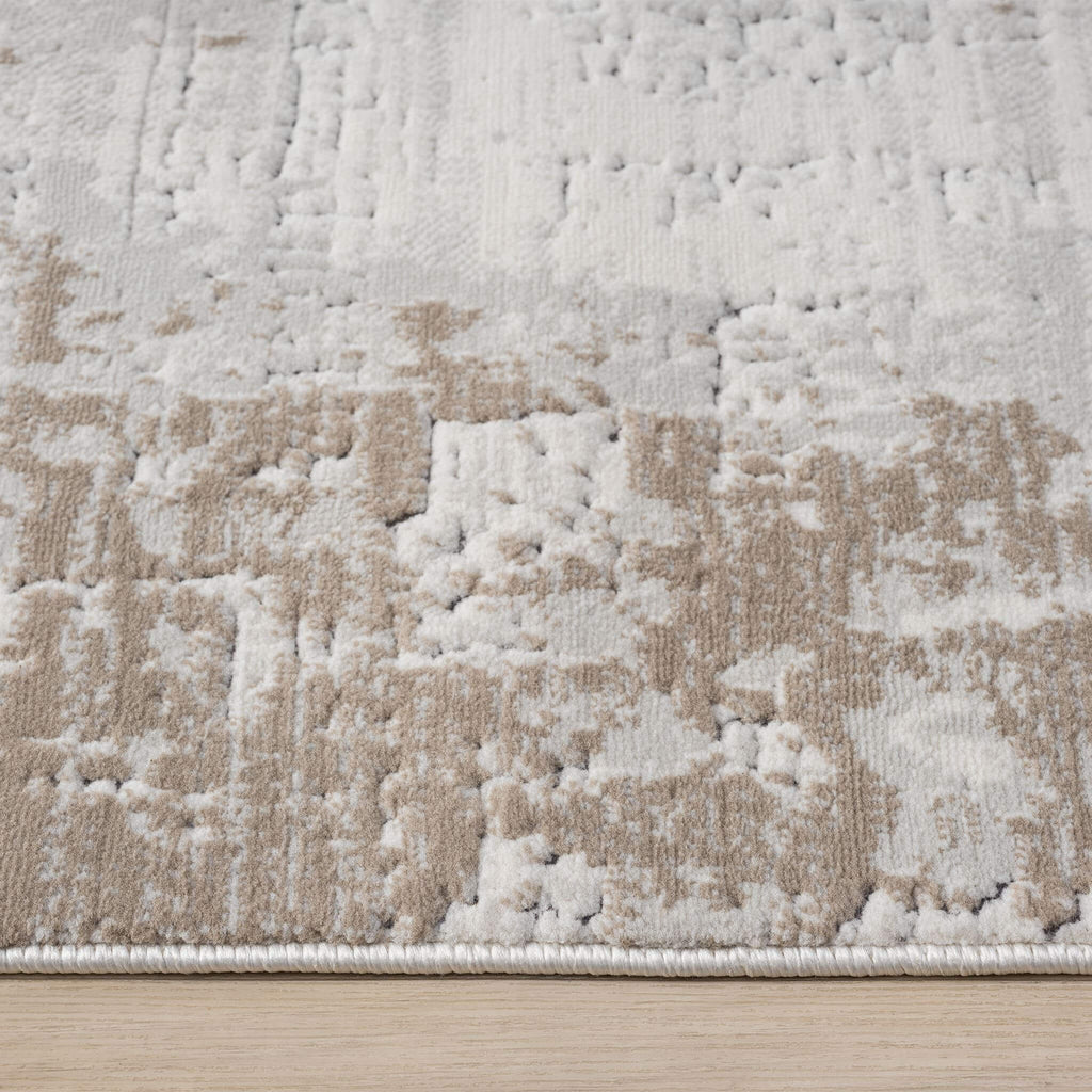 Cream Area Rug with plush, non-shed pile and all-side binding. Power-loomed in Türkiye for durable, easy-care elegance in modern living spaces.