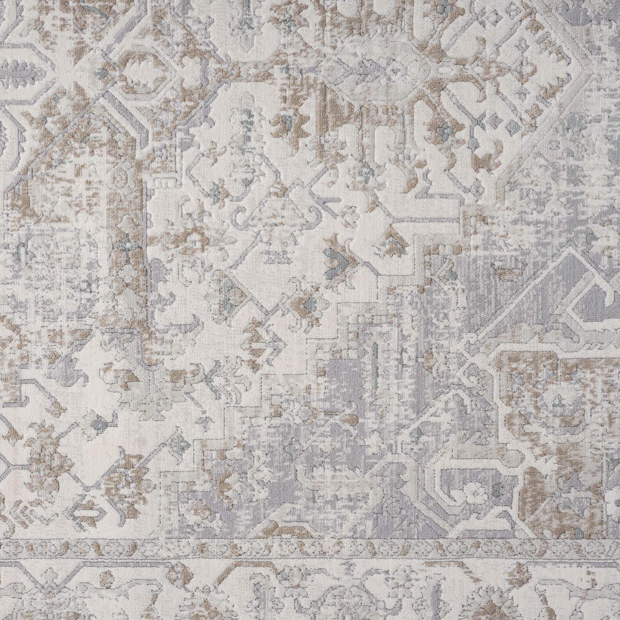 Cream Area Rug with plush, non-shed pile and all-side binding. Power-loomed in Türkiye for durable, easy-care elegance in living rooms and bedrooms.