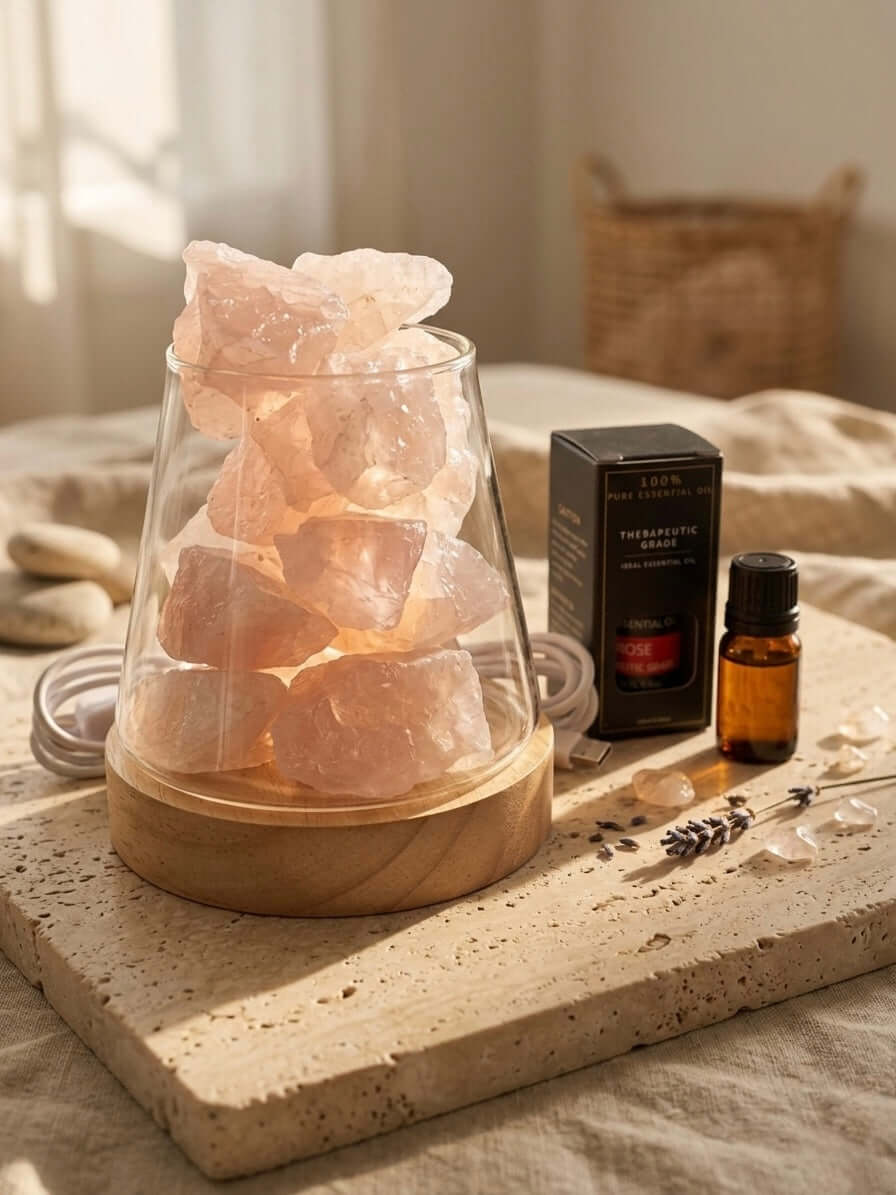 Crystal Stone Essential Oil Diffuser Lamp – Natural Aroma Therapy