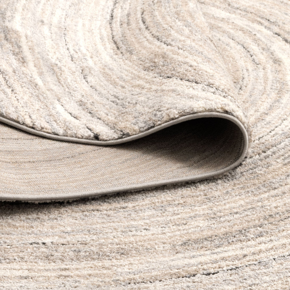 Dorado D008 Grey Beige Ripple Rug – view 4