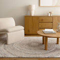 Dorado D008 Grey Beige Ripple Rug styled with furniture