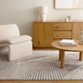 Dorado D009 Grey Beige Abstract Contour Rug styled with furniture