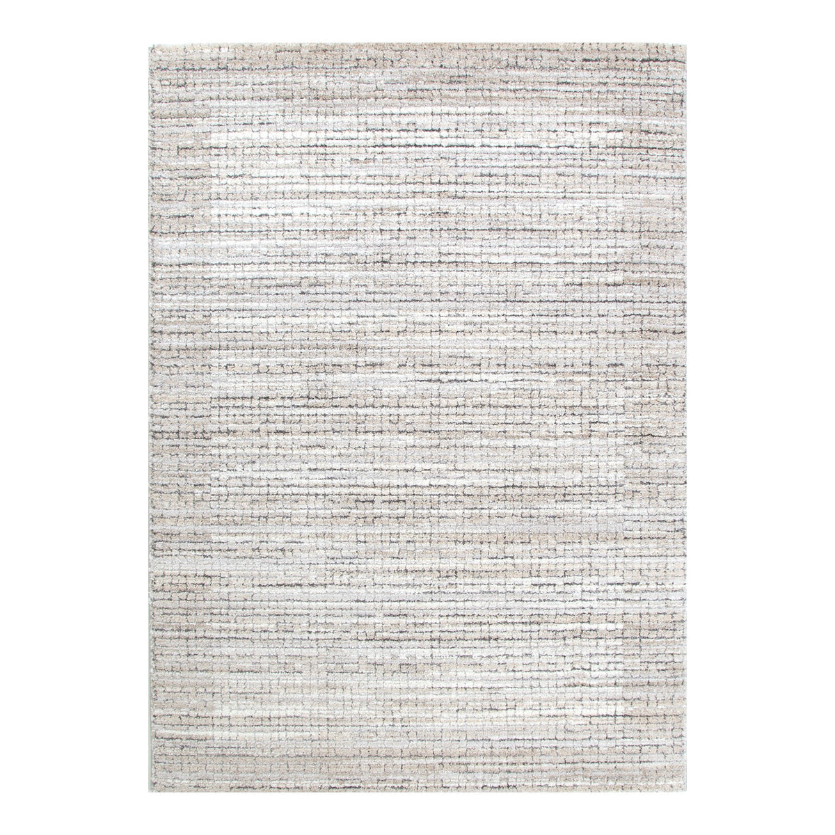 Dorado D012 Grey Beige Textured Border Rug – view 2