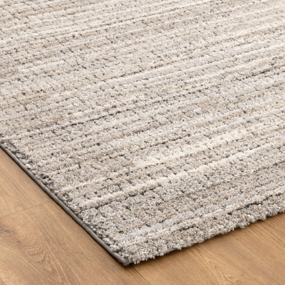 Dorado D012 Grey Beige Textured Border Rug – view 3