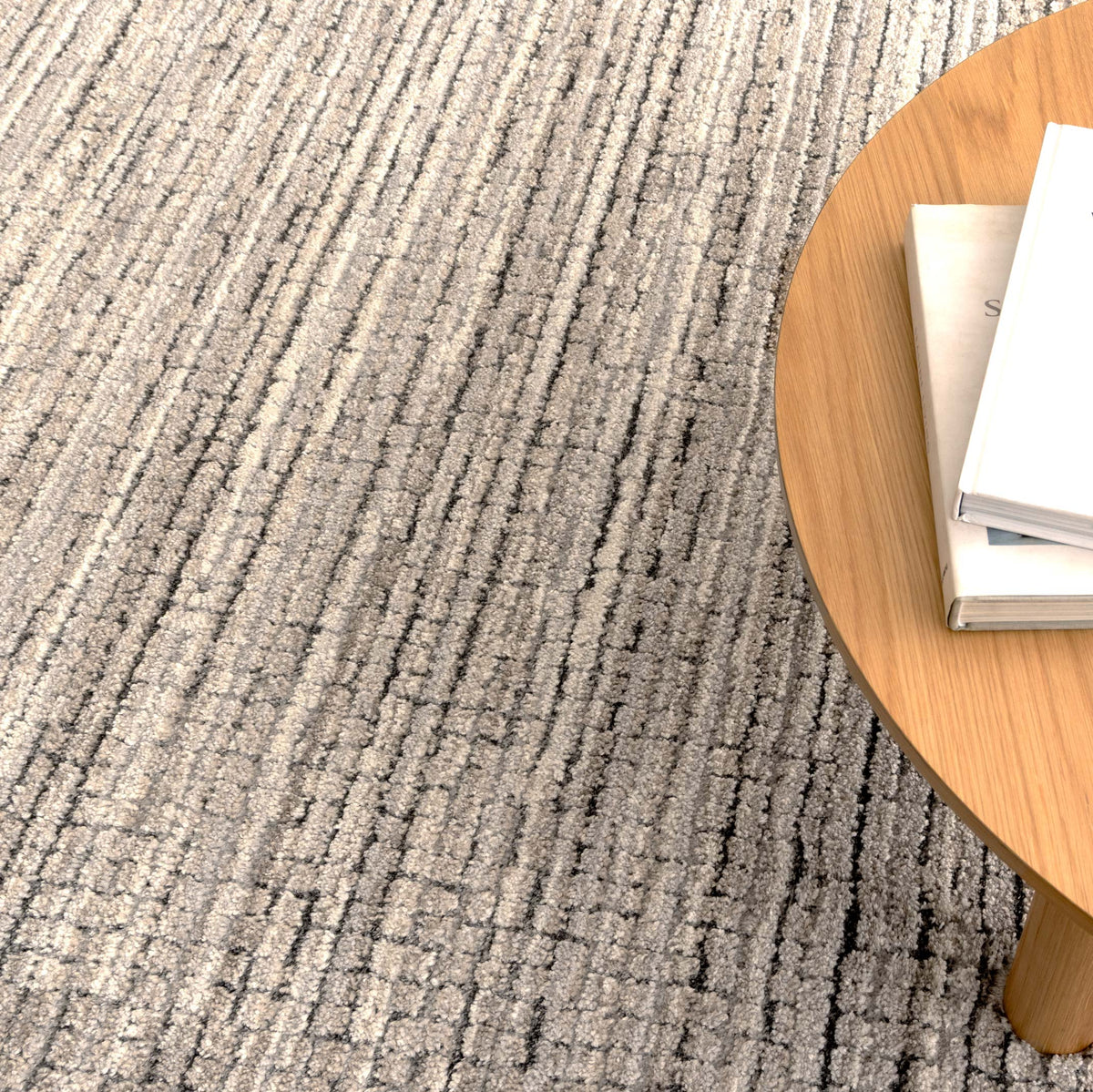 Dorado D012 Grey Beige Textured Border Rug – view 5