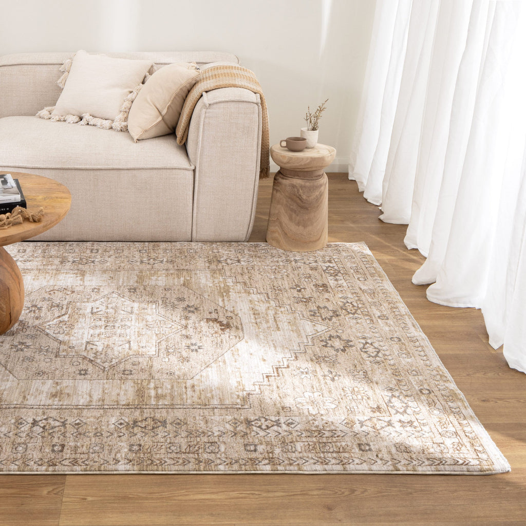 Delphine D101 Sahara Medallion Vintage Rug styled with furniture