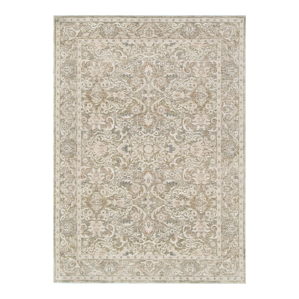 Delphine D102 Green Beige Vintage Rug – view 2