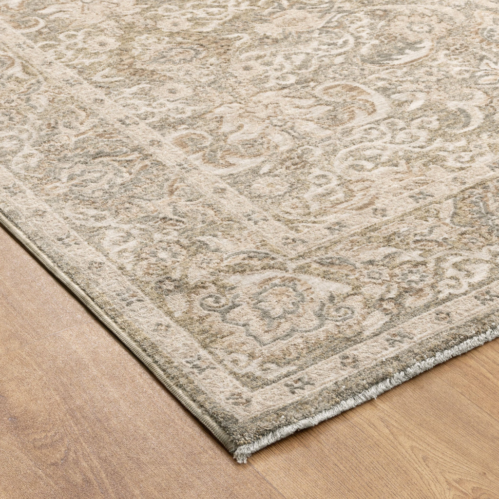 Delphine D102 Green Beige Vintage Rug – view 3