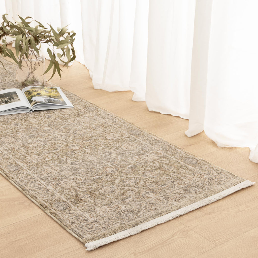Delphine D102 Green Beige Vintage Rug – view 7