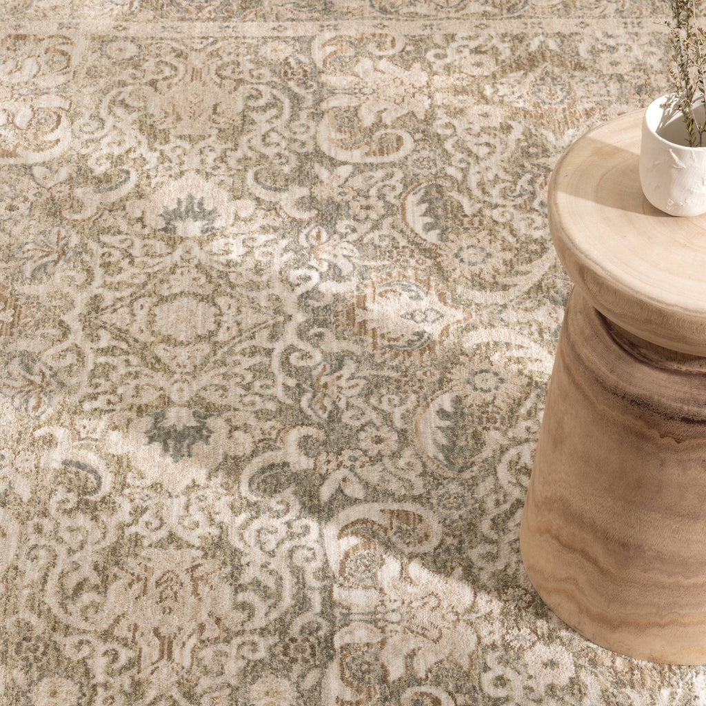 Delphine D102 Green Beige Vintage Rug – view 5