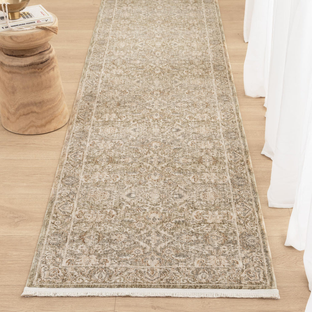 Delphine D102 Green Beige Vintage Rug – view 8