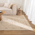 Delphine D103 Warm Biscotti Beige Vintage Rug styled with furniture