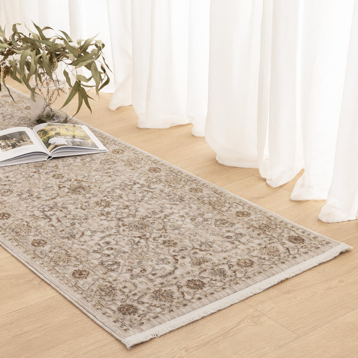 Delphine D104 Ivory Multicolour Vines Vintage Rug – view 7