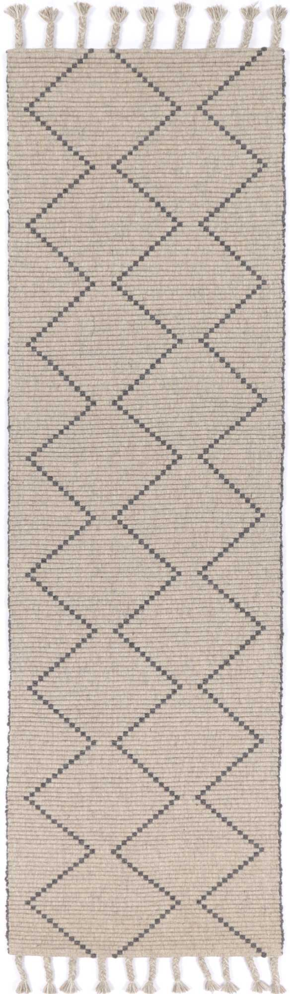 Goa Zig-Zag Wool Blend Ash Rug - D2ASH – view 7