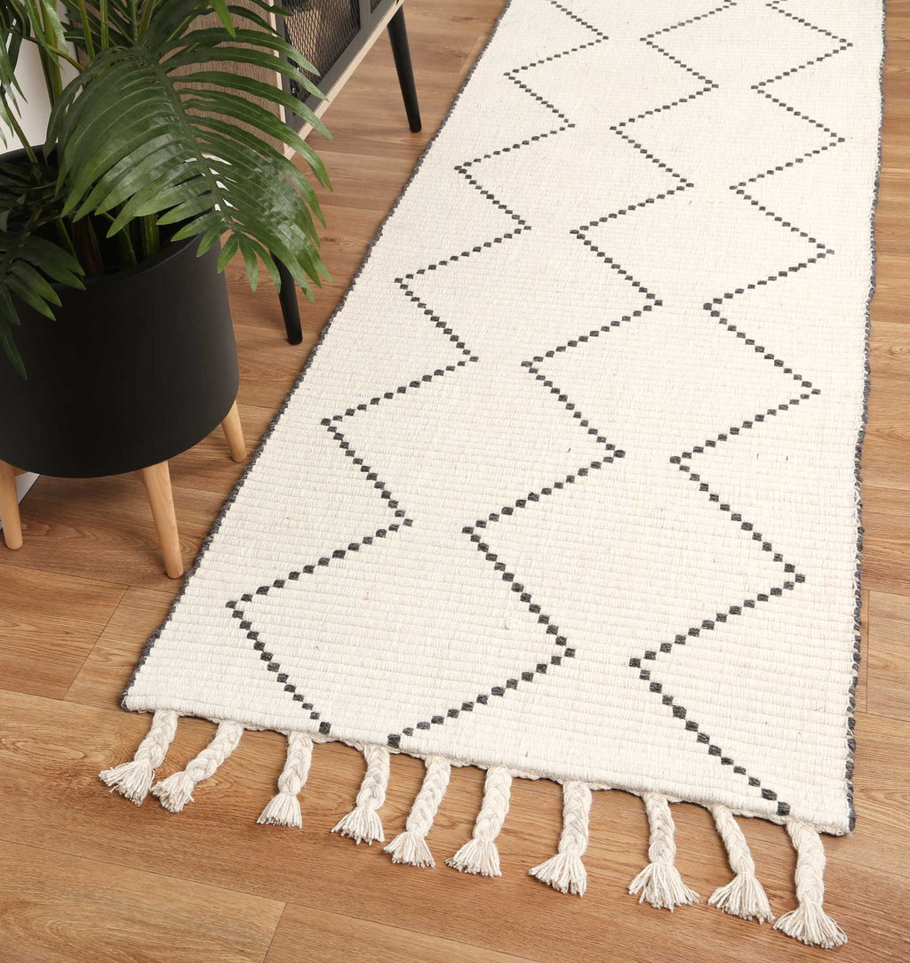 Goa Zig-Zag Wool Blend Cream Rug - D2CRE – view 7