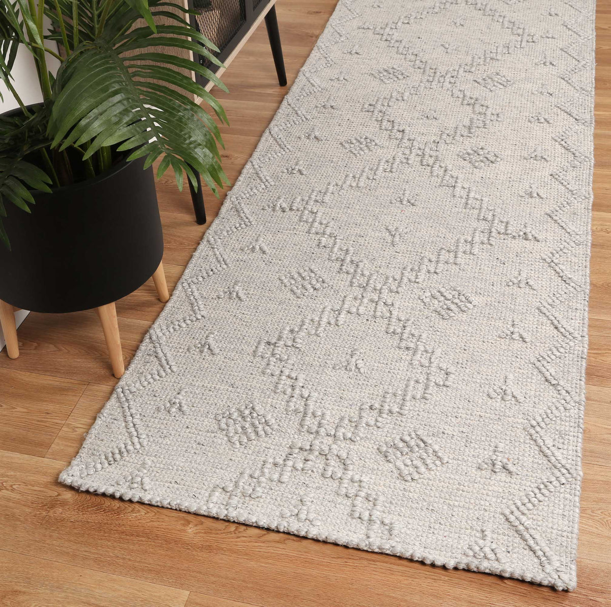 Goa Aztec Grey Wool Blend Rug - D5 No Tassel – view 8