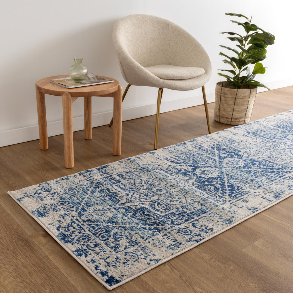 Delicate Audrey Ivory & Navy Rug - DEL21 – view 9