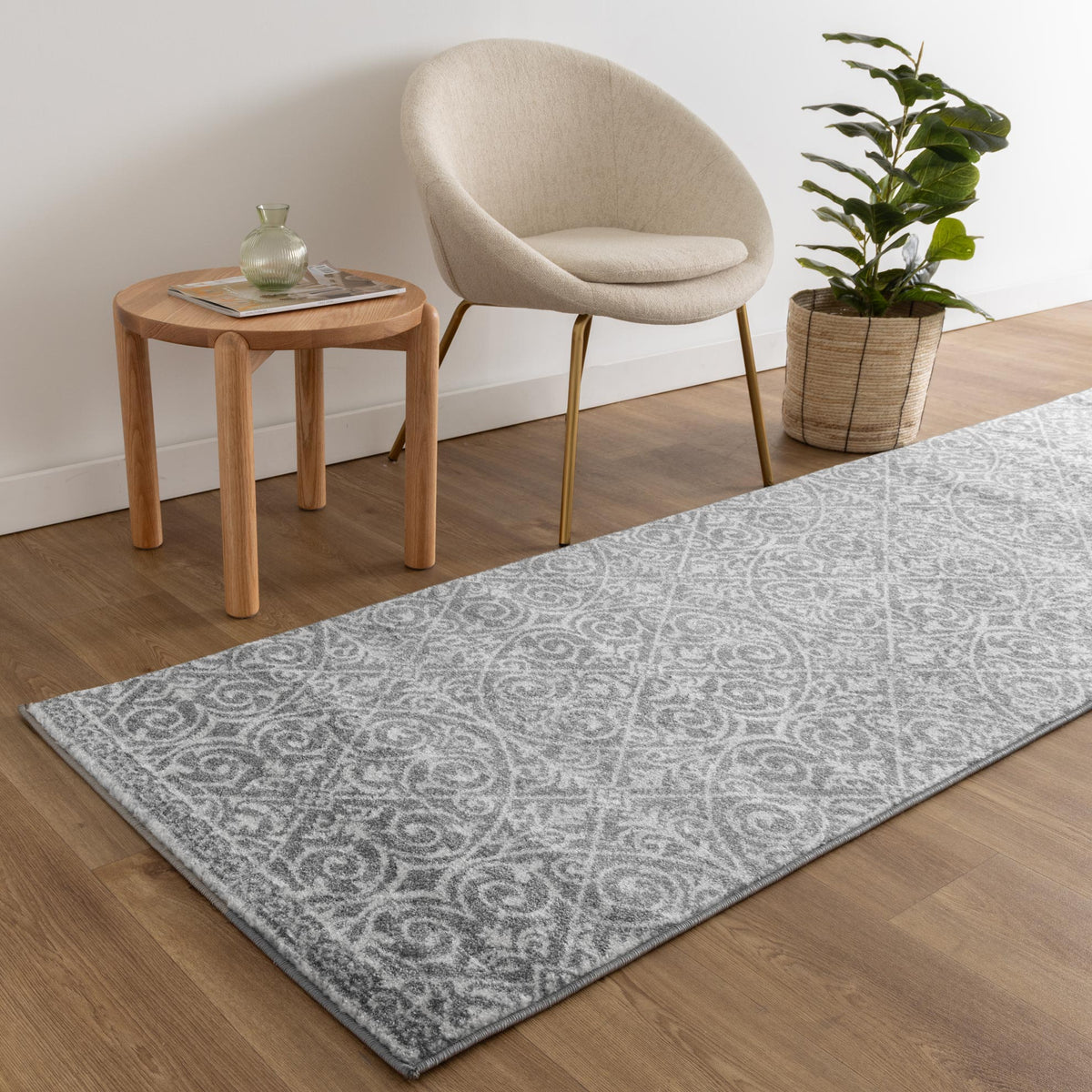 Delicate Katherine Grey & Ivory Rug -  DEL23 – view 9