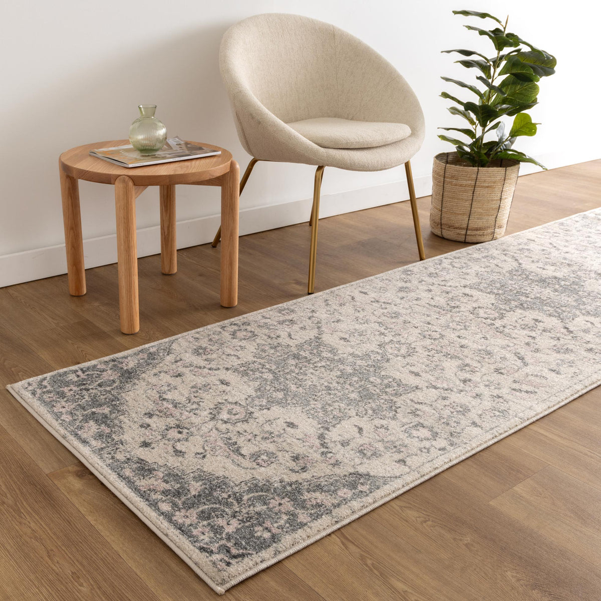 Delicate Madeleine Grey & Ivory Rug -  DEL25 – view 9