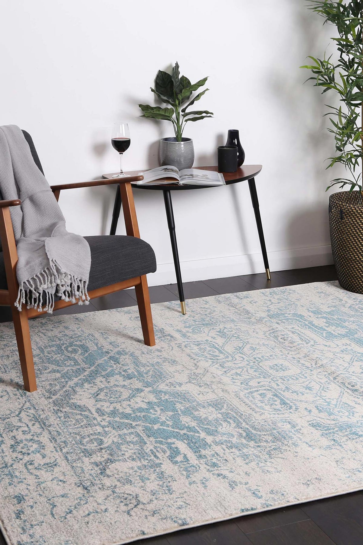 Delicate Audrey Ivory & Blue Rug - DEL19 – view 7