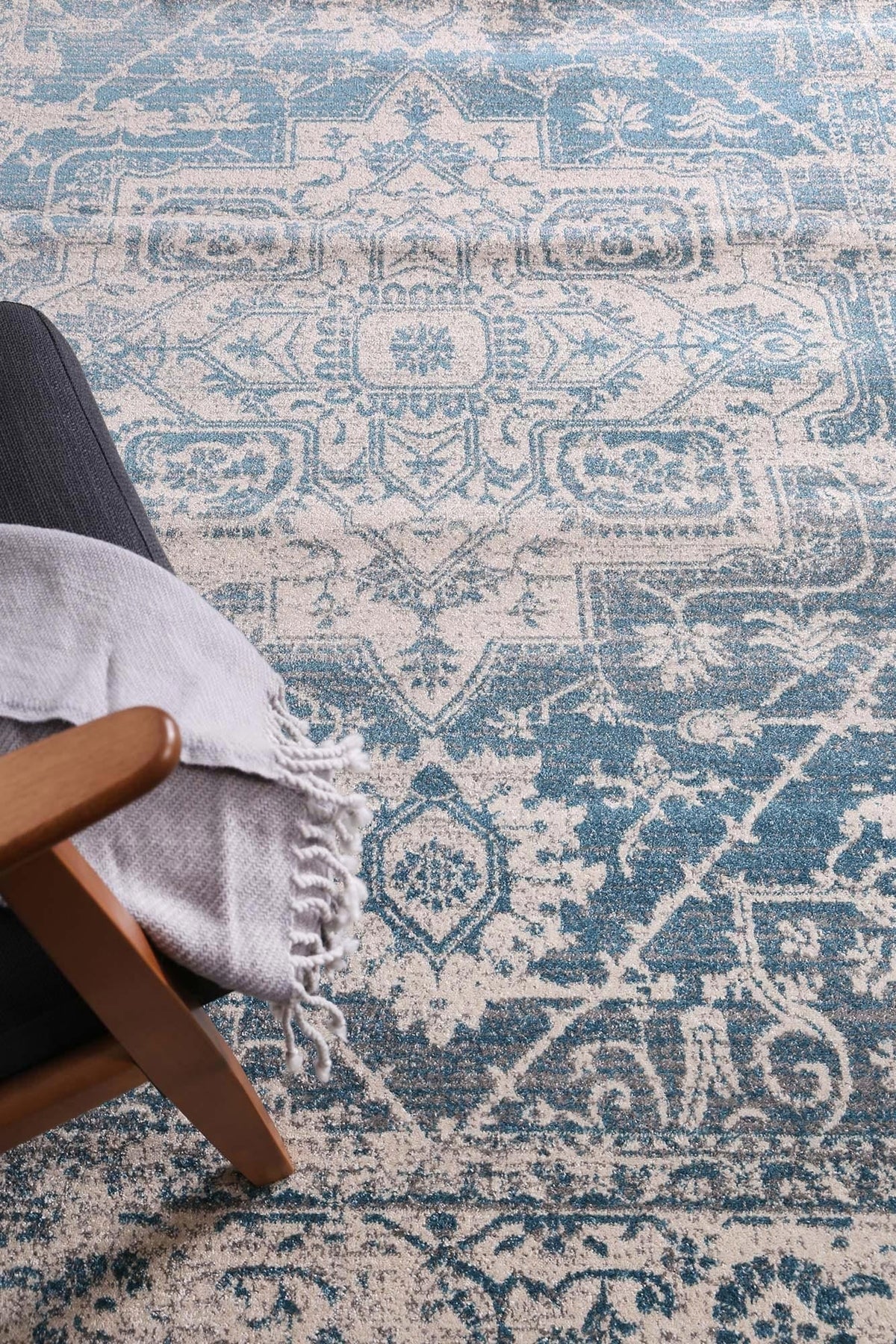 Delicate Audrey Ivory & Blue Rug - DEL19 – view 6