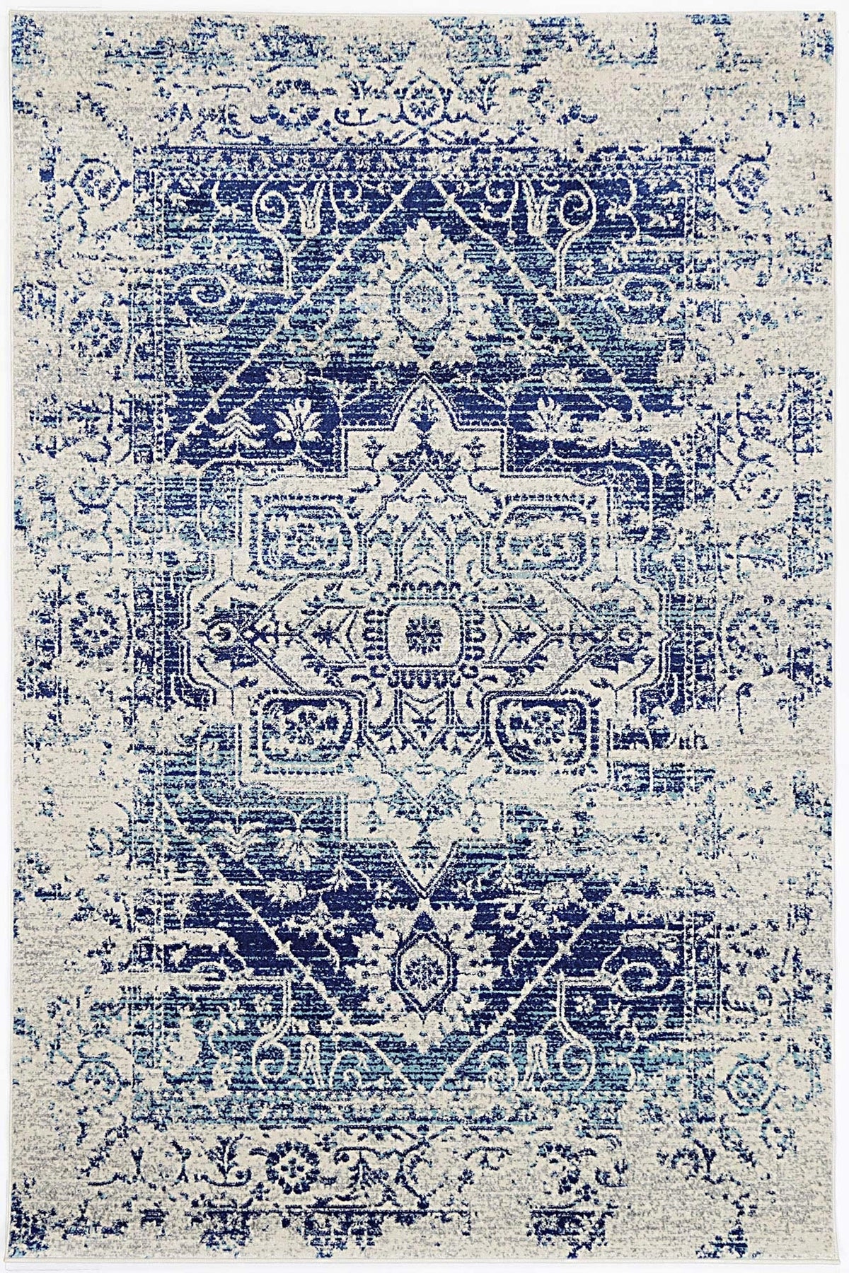 Delicate Audrey Ivory & Navy Rug - DEL21 – view 2