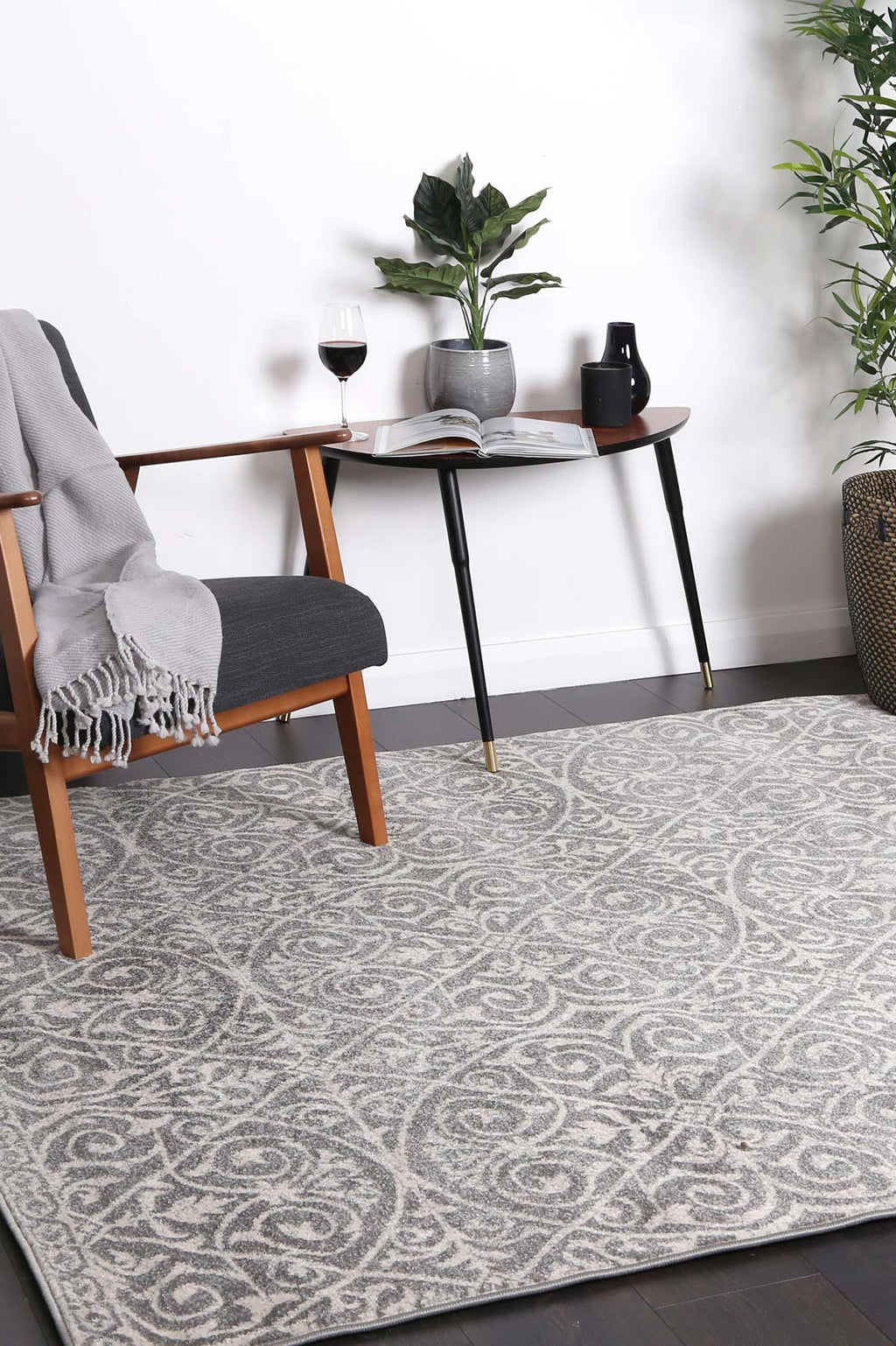 Delicate Katherine Grey & Ivory Rug -  DEL23 – view 7