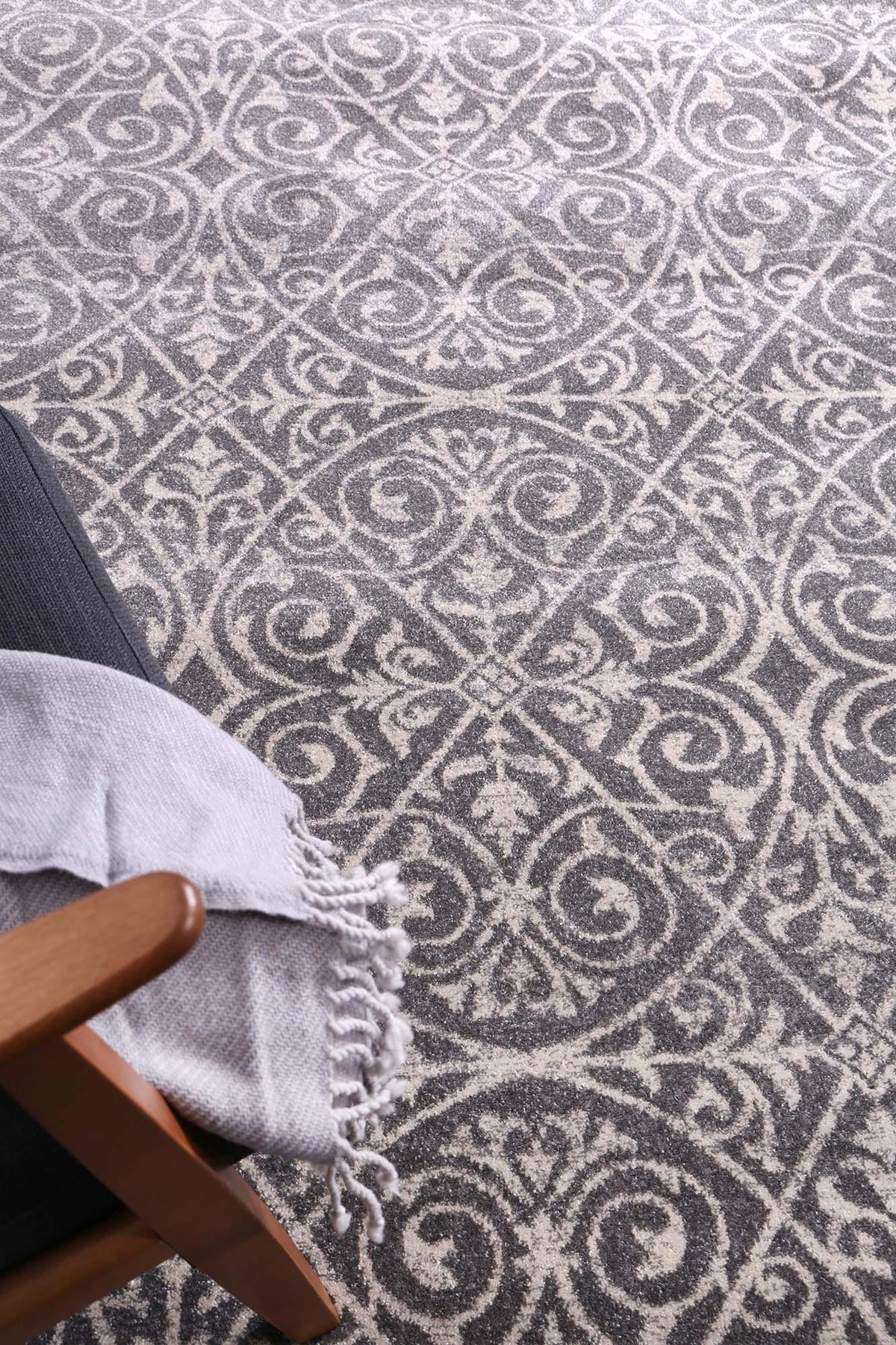 Delicate Katherine Grey & Ivory Rug -  DEL23 – view 6
