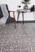 Delicate Katherine Grey & Ivory Rug -  DEL23 styled with furniture