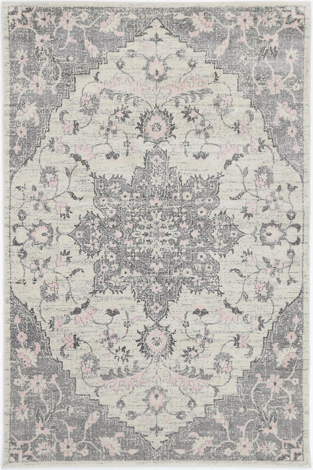 Delicate Madeleine Grey & Ivory Rug -  DEL25 – view 2