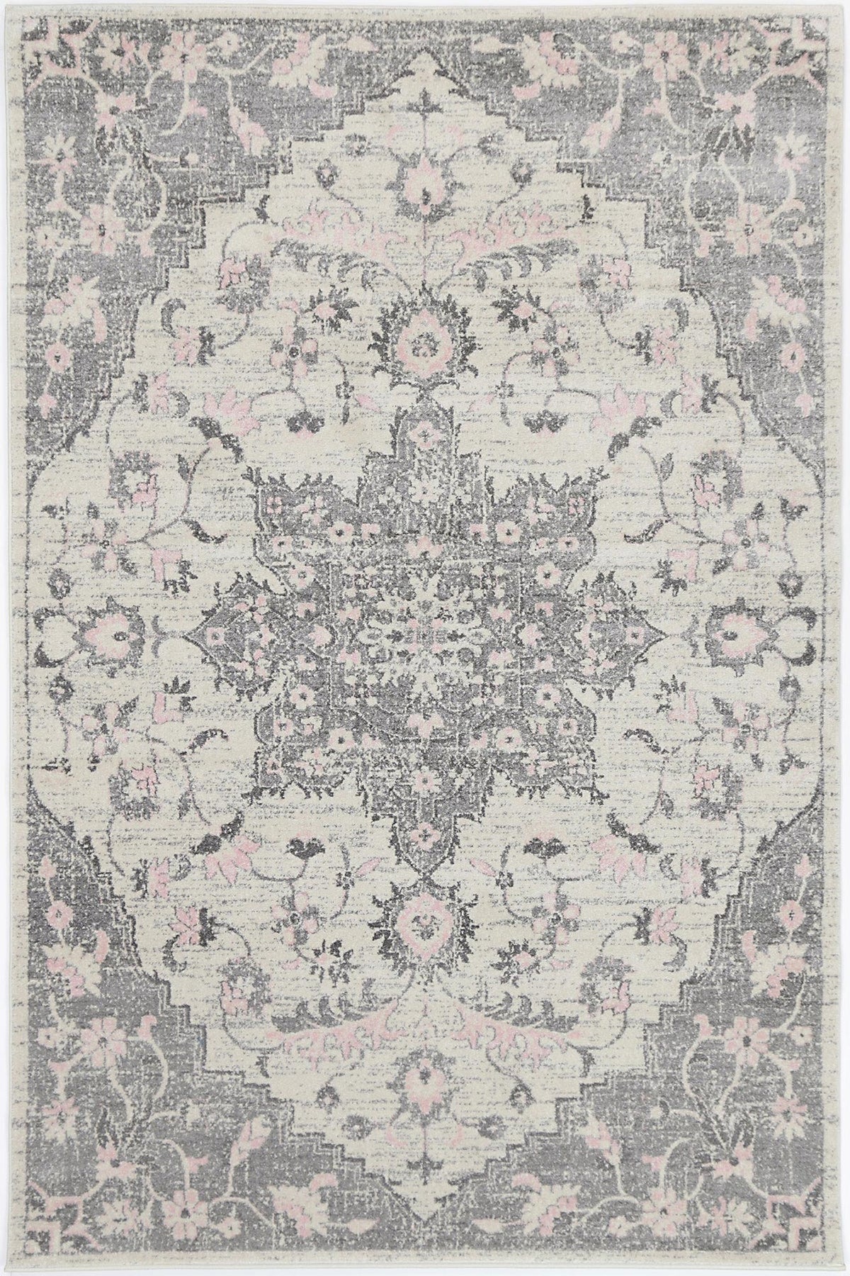 Delicate Madeleine Grey & Ivory Rug -  DEL25 – view 2