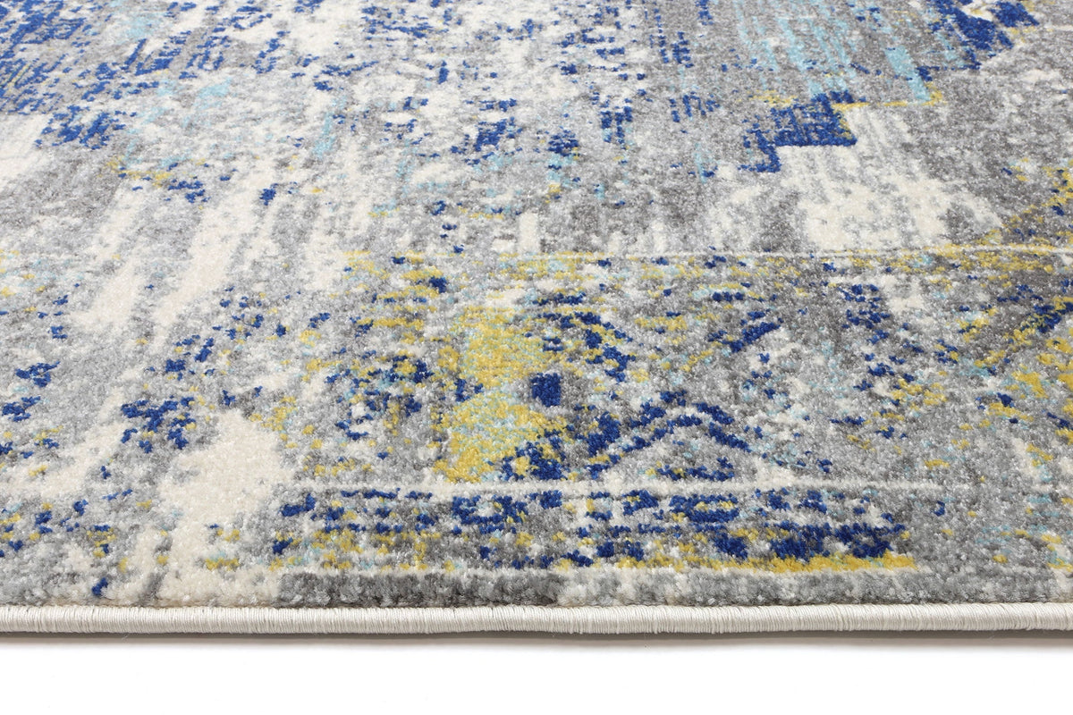 Delicate Faded Blue and Yellow Rug - DELI02 – view 4