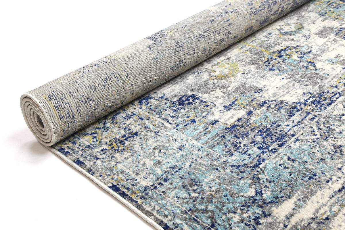 Delicate Faded Blue and Yellow Rug - DELI02 – view 6