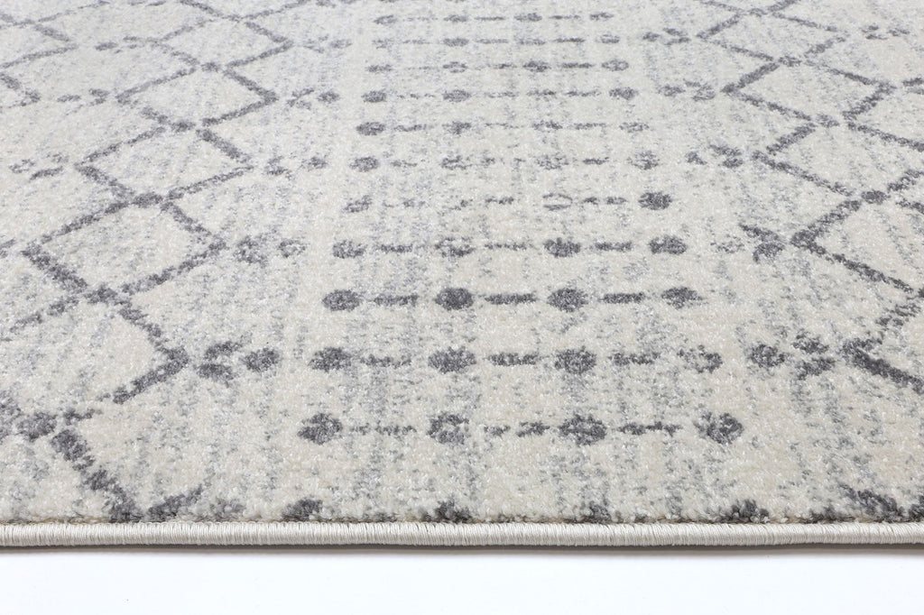 Delicate Geometric Ivory Grey Rug - DELI08 – view 4